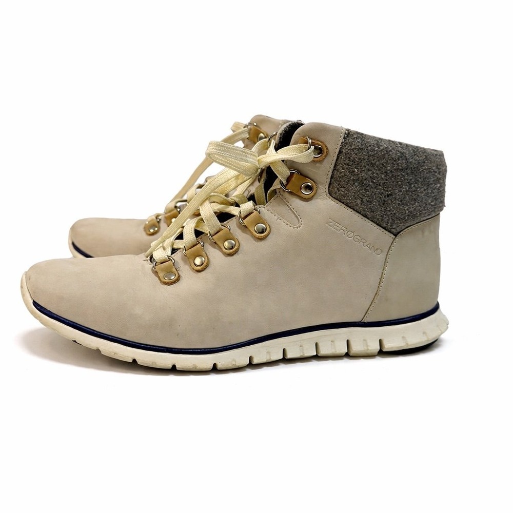 Cole Haan ZEROGRAND Hiker Boots 8 Vapor Grey Suede Wool Waterproof H17W0Q158